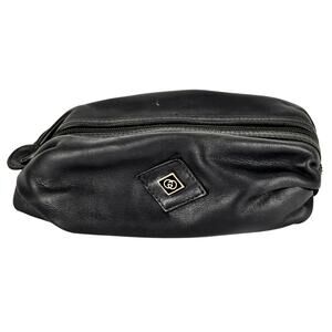 GUCCI VINTAGE ORIGINAL BLACK POCHETTE COSMETIC POUCH MINI HAND BAG (1970-80s)